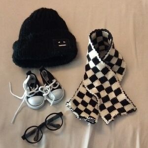 Labubu Clothes Hat Scarf Glasses And Shoes